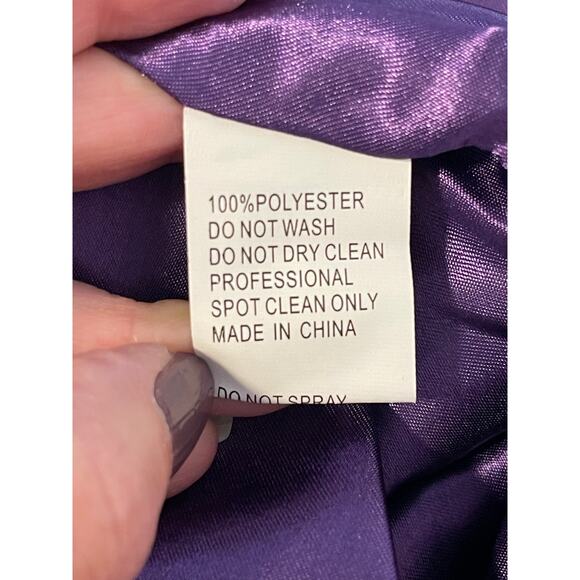 Mac Duggal NEW Size 2 Style 55951 Purple One Shoulder Chiffon A-Line Tent Dress - Picture 5 of 5